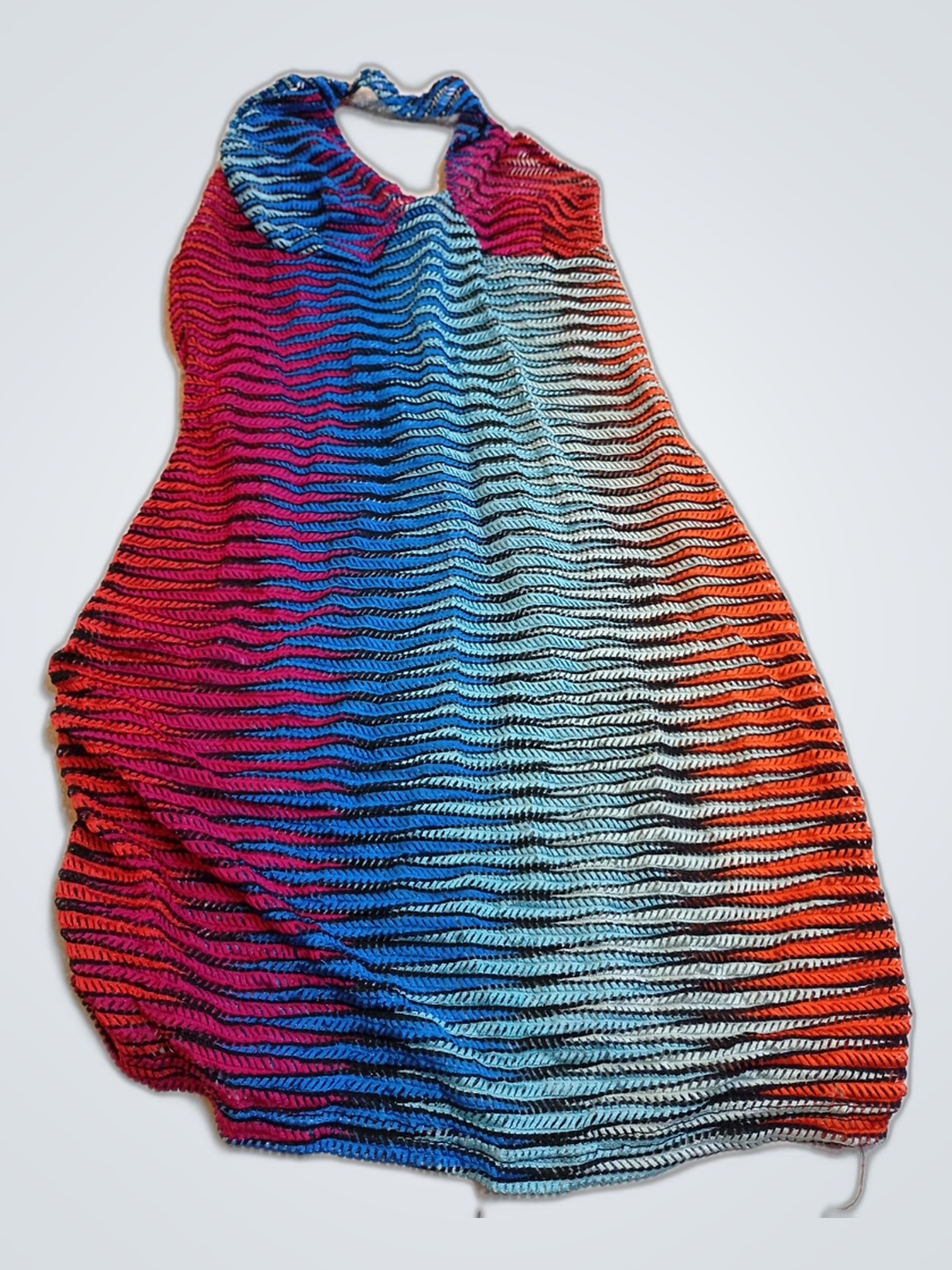 Robe en crochet multicolore