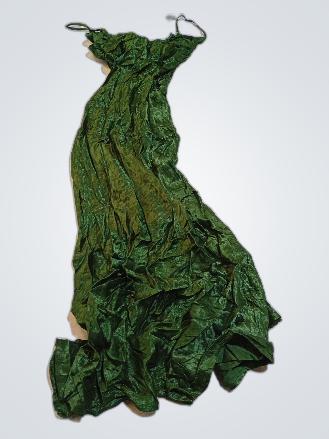 Green Crumpled Dress