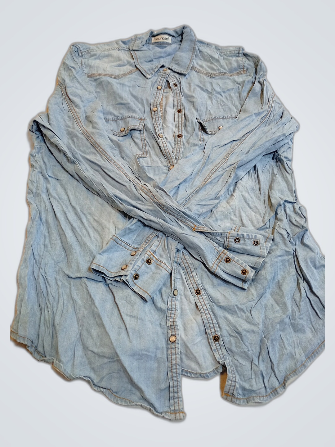 Maurices Light Blue Denim Shirt