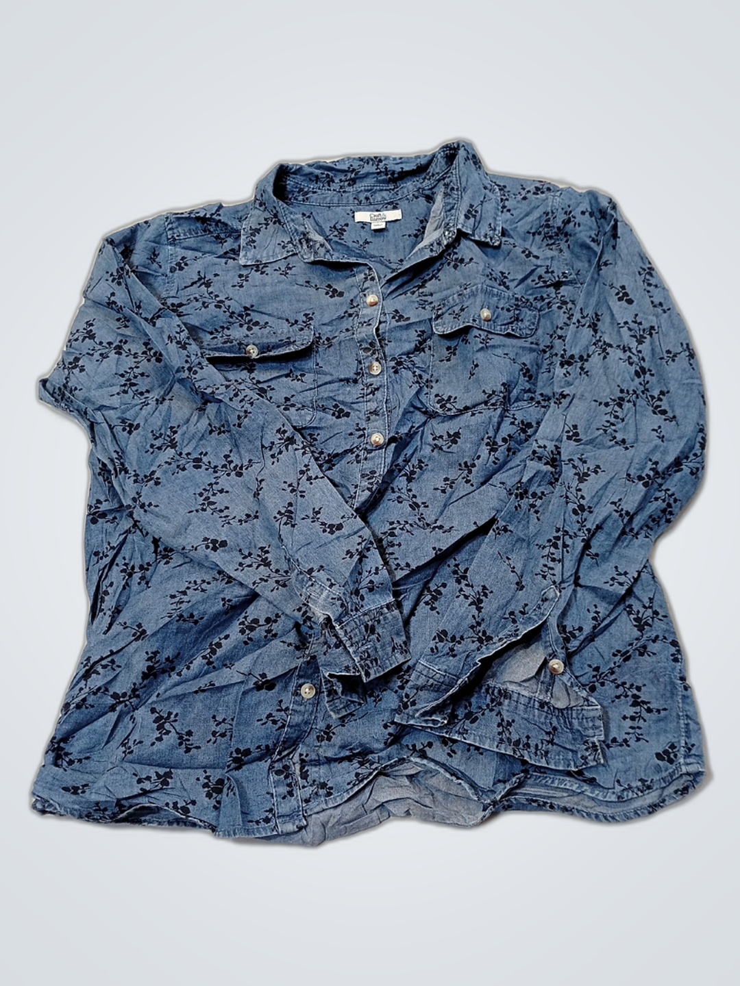 Croft & Barrow Floral Denim Shirt