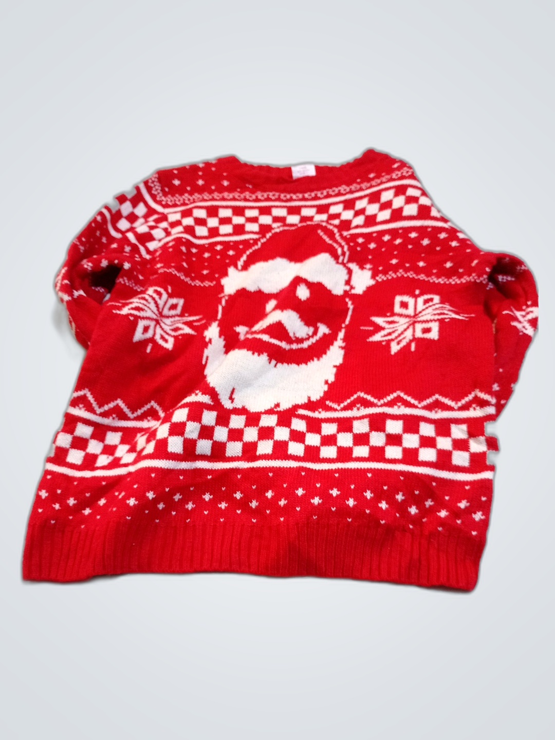Holiday Time Red Santa Christmas Sweater