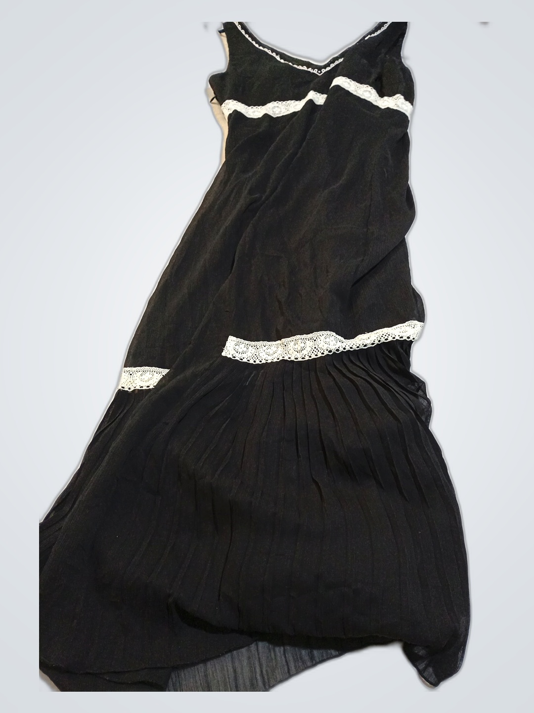 Black Lace Trim Dress