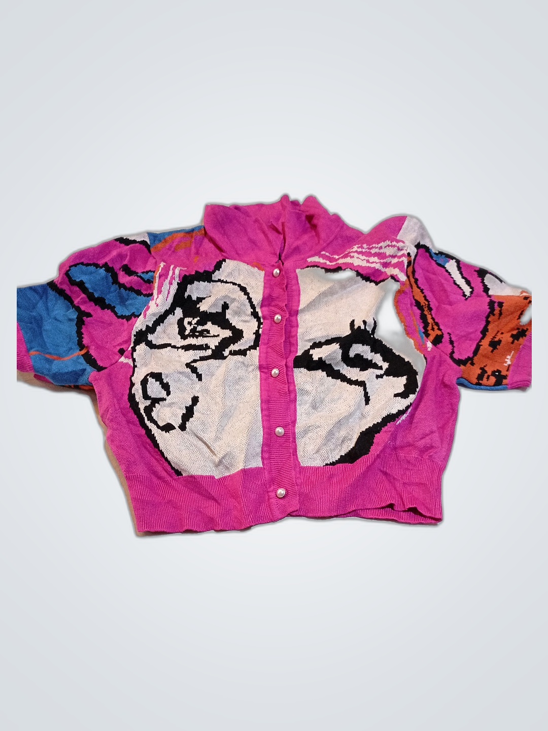 Pull personnage de dessin animé rose