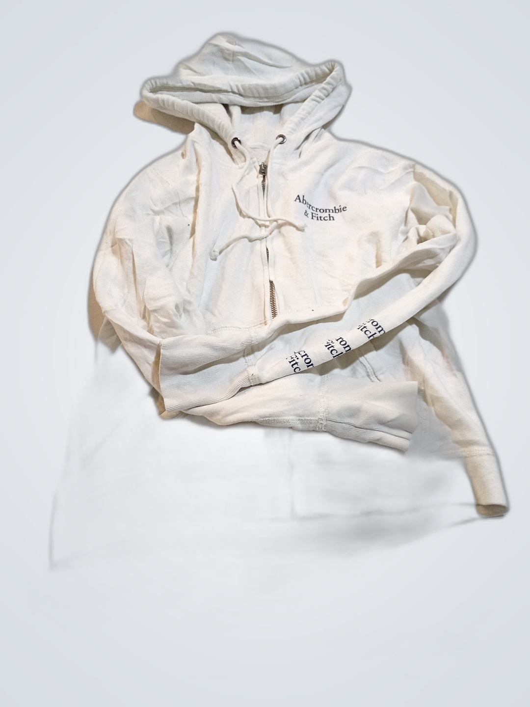 Abercrombie & Fitch Felpa con Zip Bianca