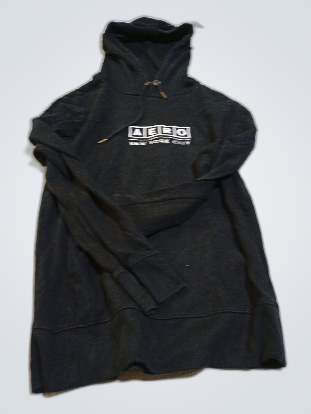 Hoodie nero con zip Aeropostale