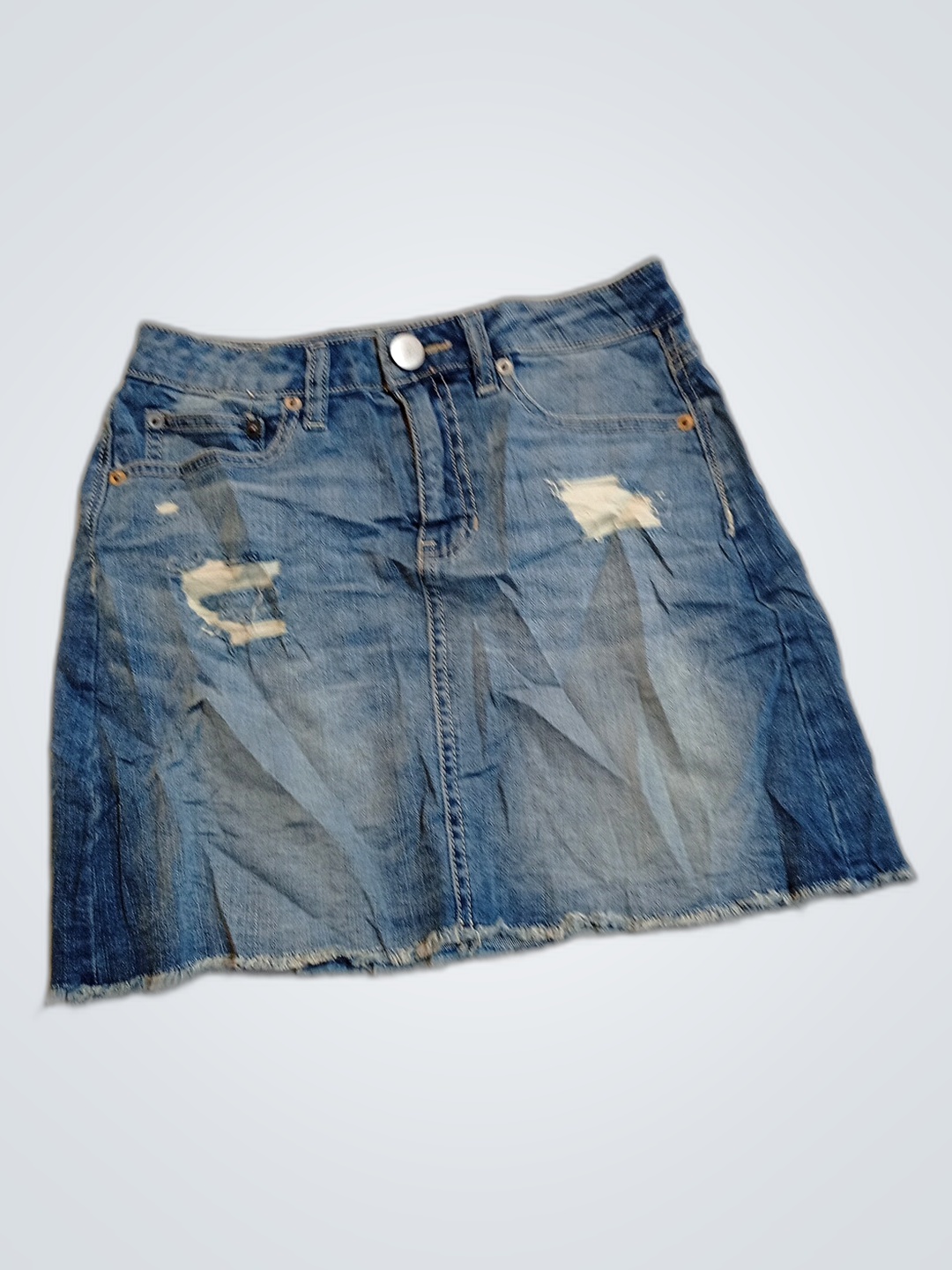 No Bo Mid Rise Denim Skirt