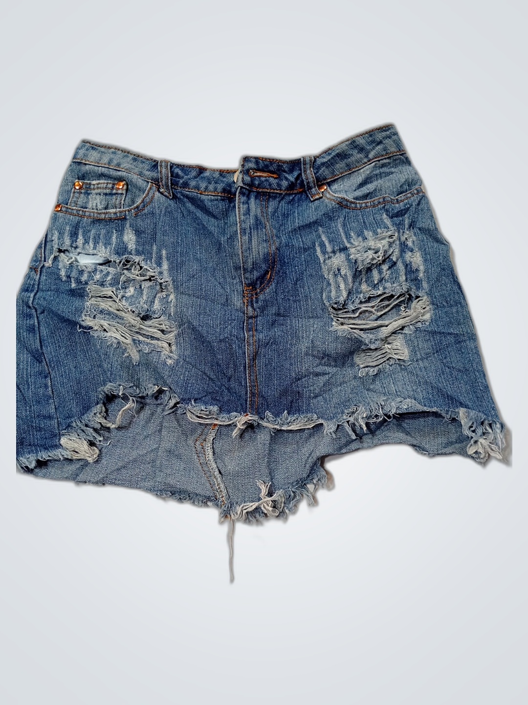 Distressed Denim Shorts