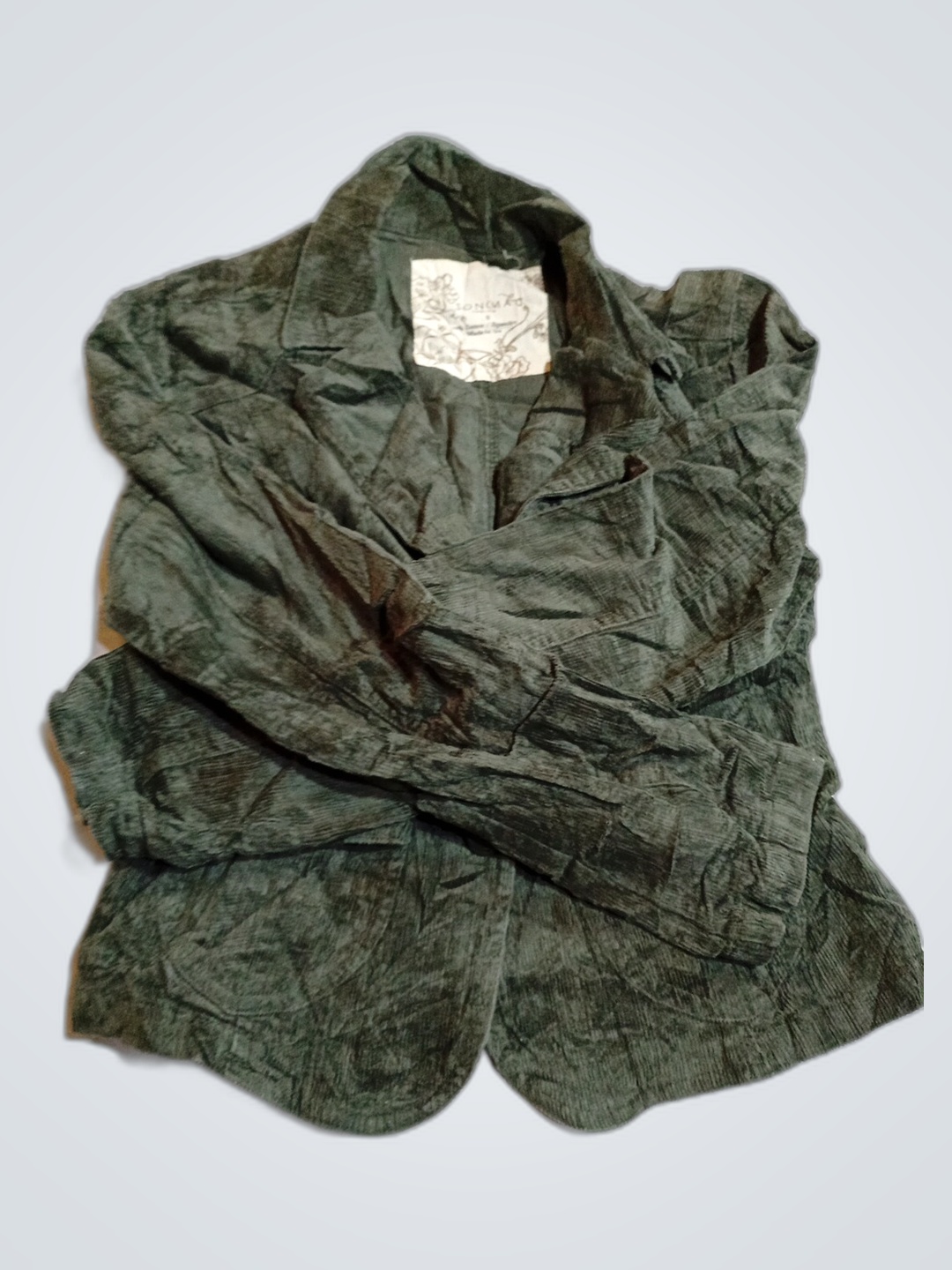 SONOMA Life + Style Women's Small Green Corduroy V..