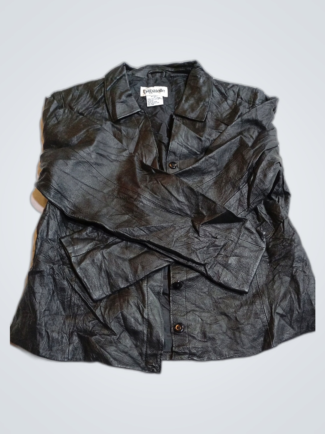 Veste en cuir noir Bagatelle