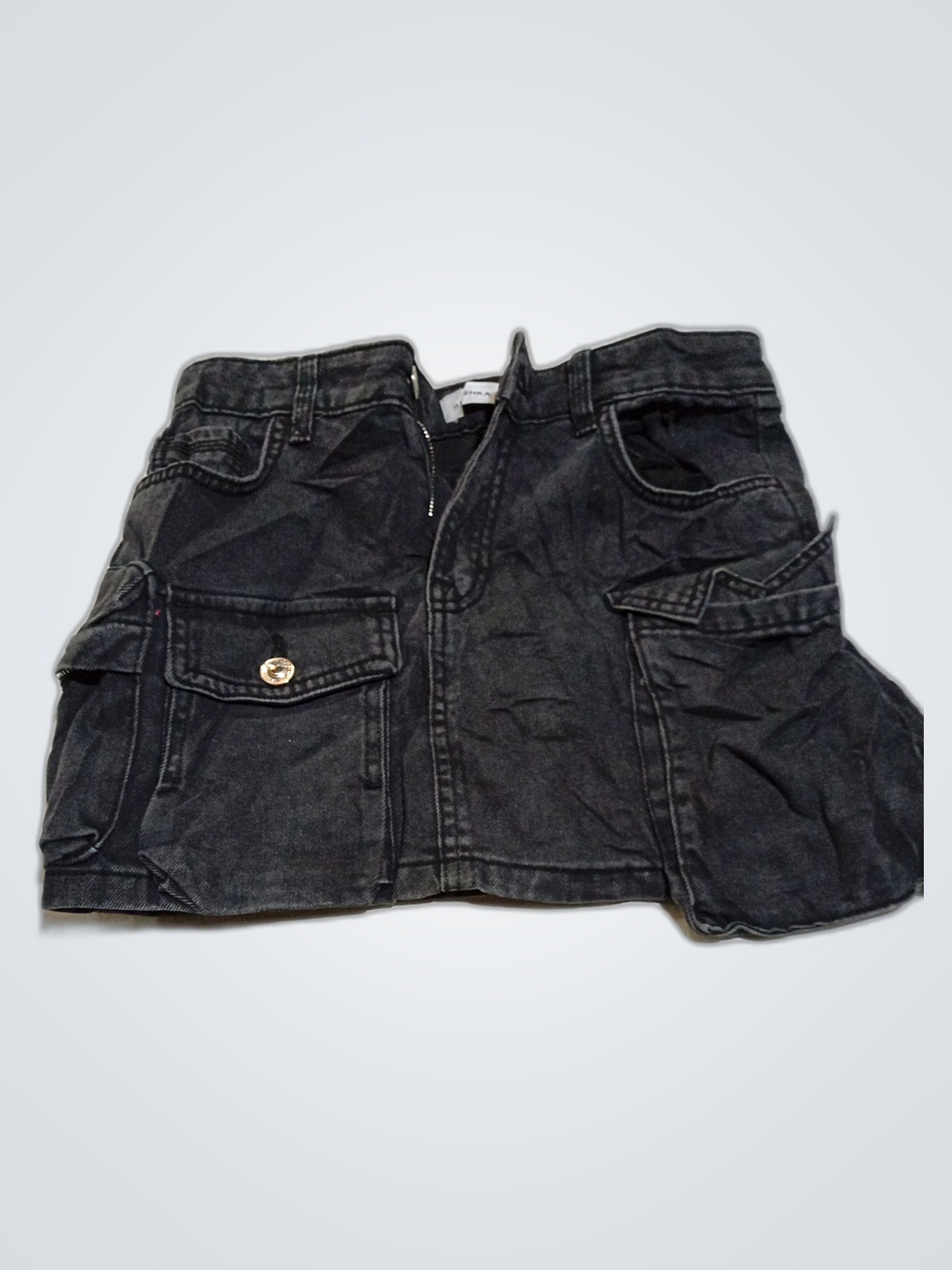 BISHKA Black Denim Skirt