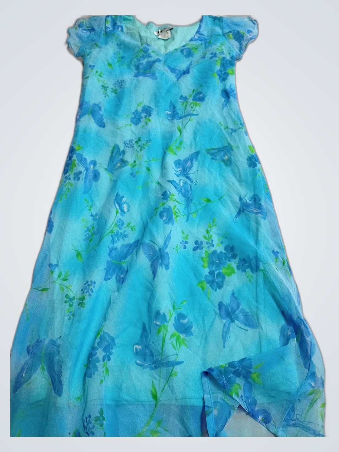 Robe florale bleue