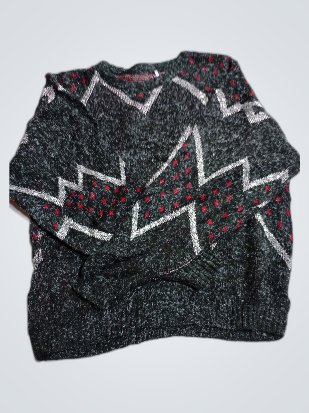 Suéter Cinza Chevron