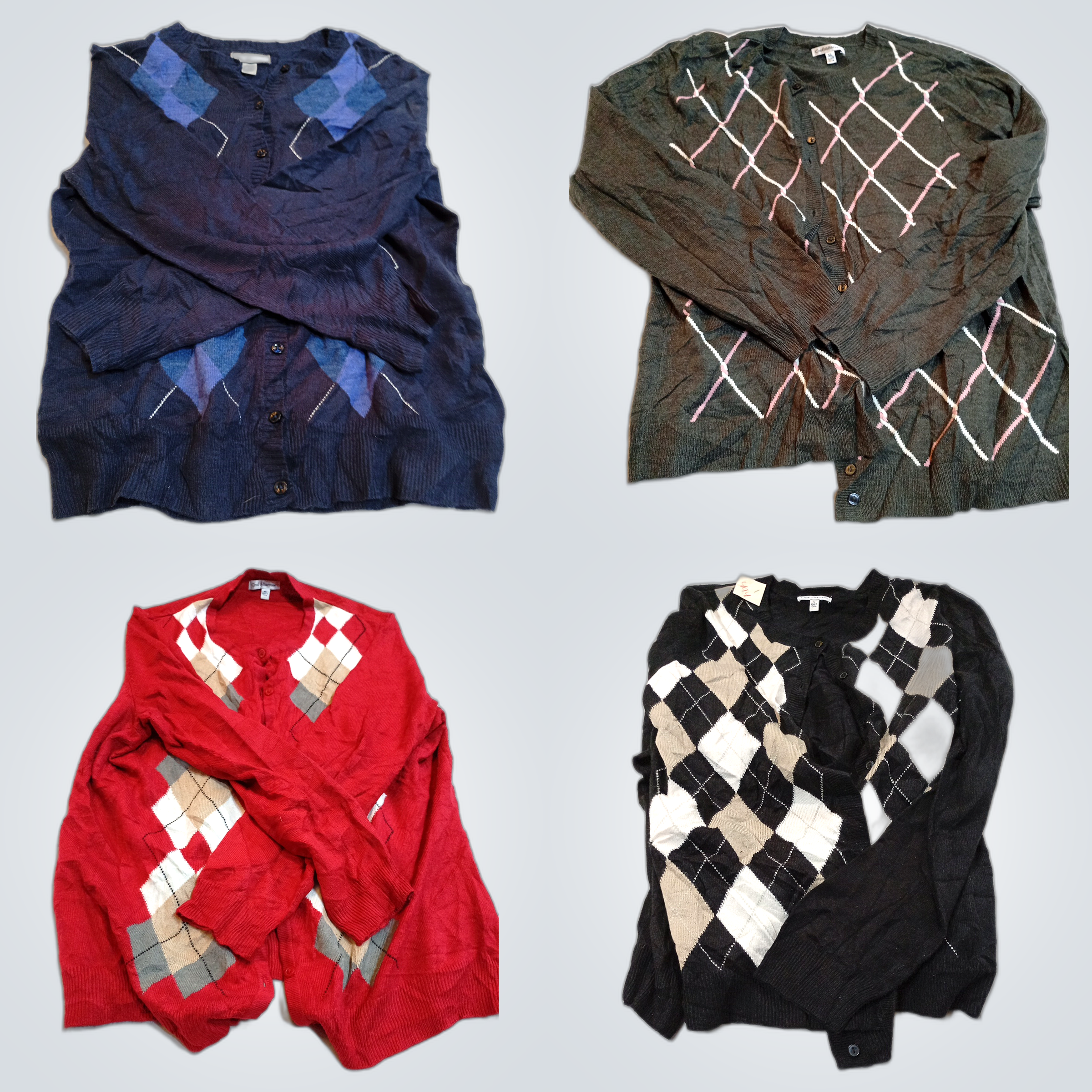 Croft & Barrow Argyle Cardigan Bundle 10pcs Navy G..