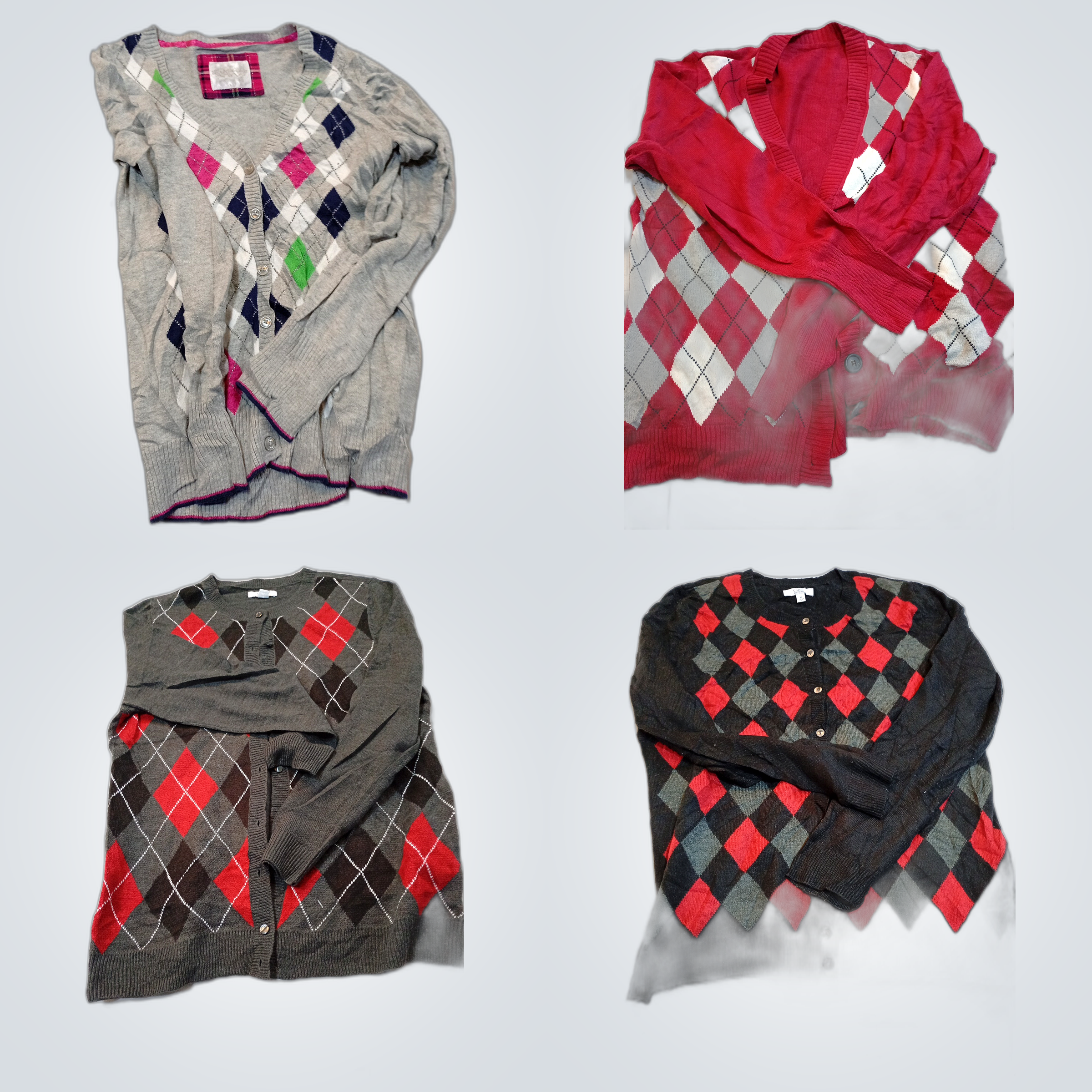 Argyle Cardigan Bundle: Justice, Croft & Barrow, T..