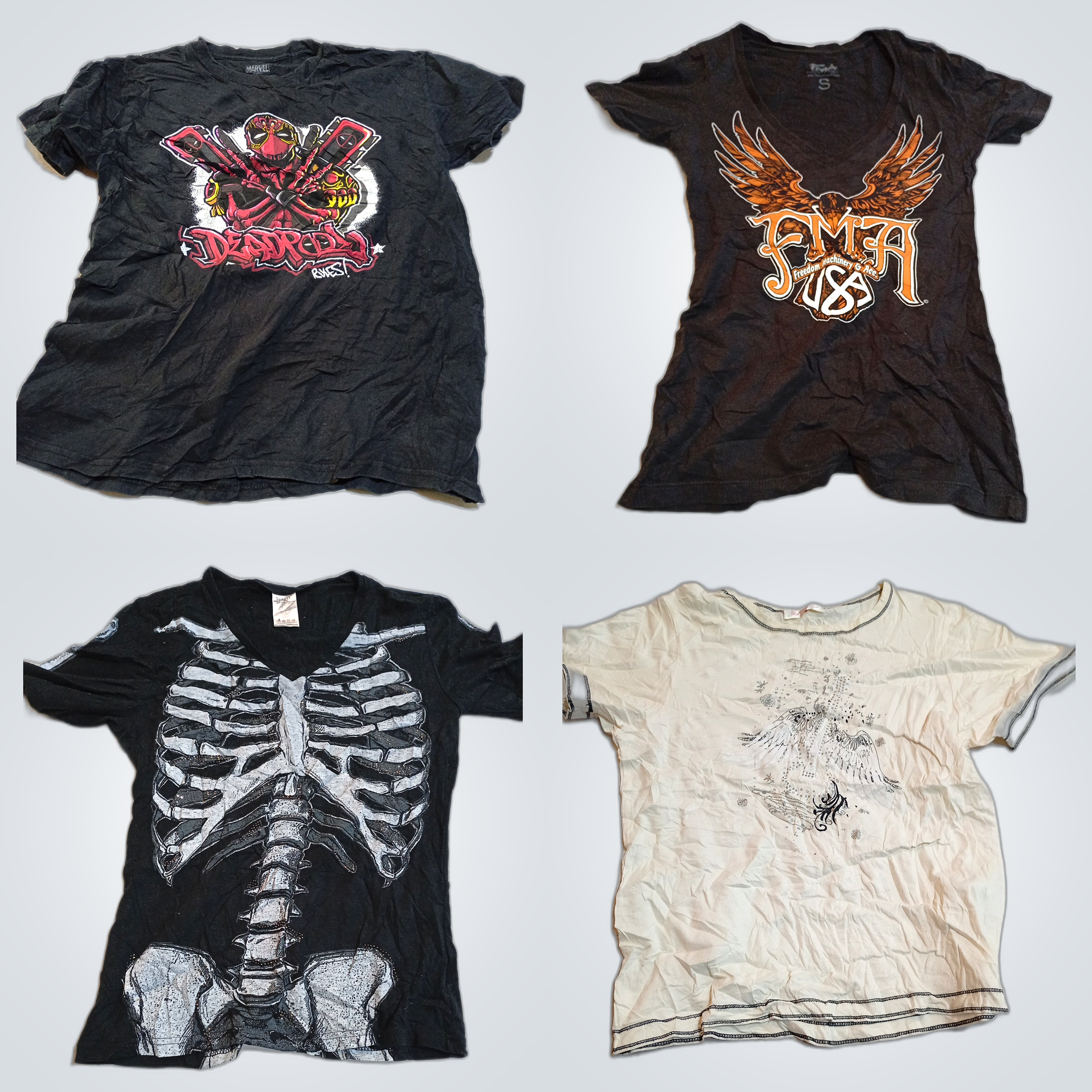 「マーベル、FMA＆その他グラフィックTシャツバンドル - 10ピースミックスロット」