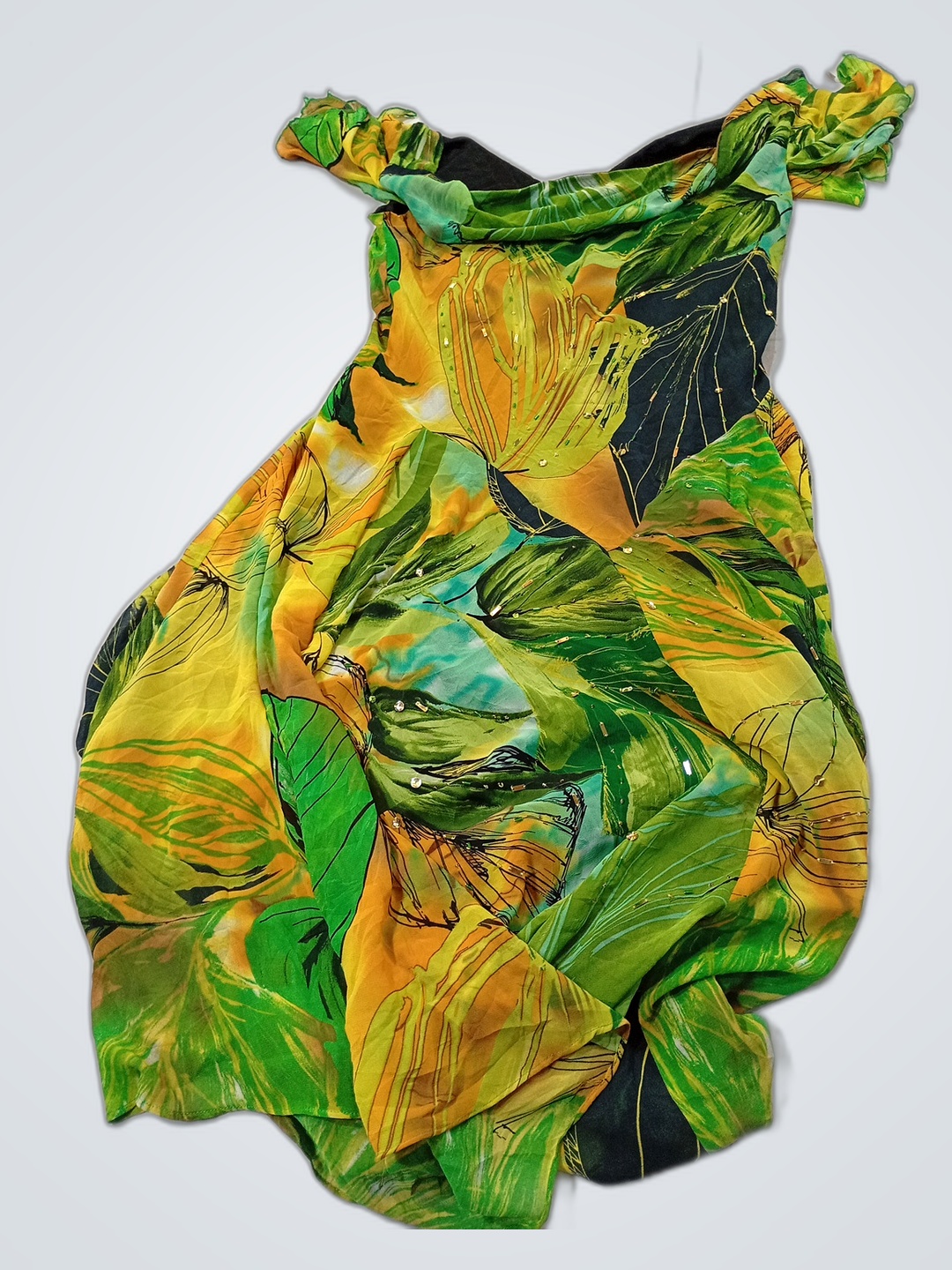 Tropical Leaf Print Dress