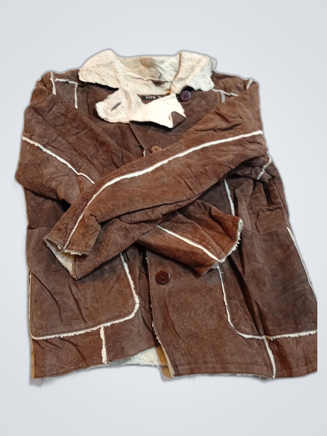 Jaqueta de Carneiro Stev Madden Brown