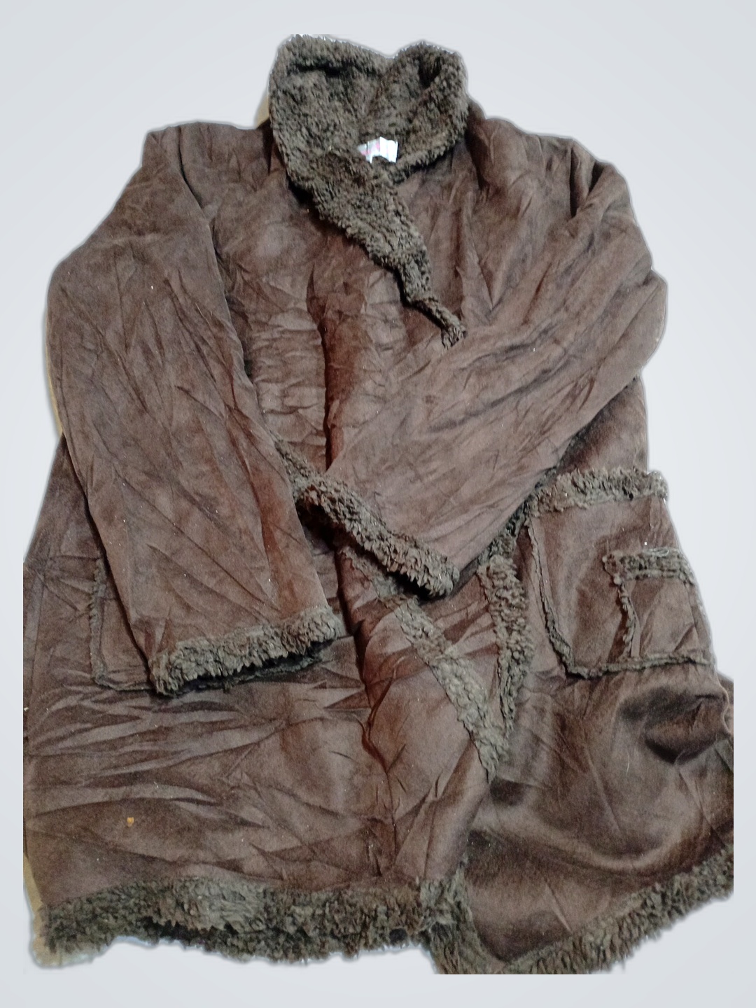 Veste en peluche marron