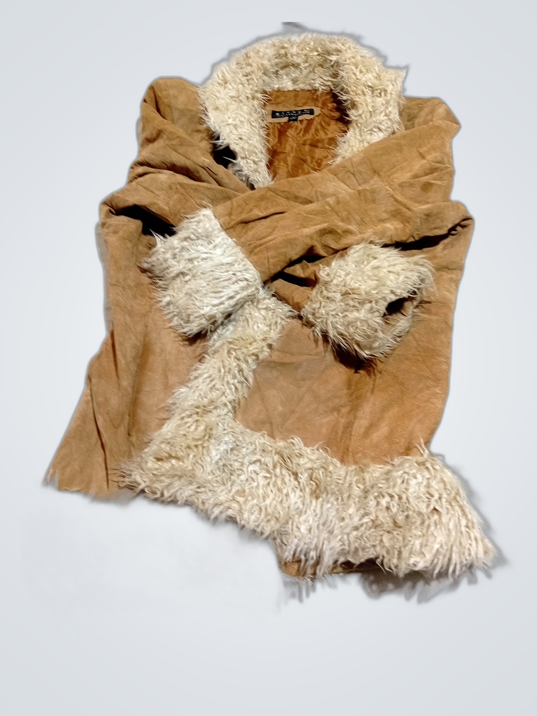 Fur-Trimmed Tan Vest