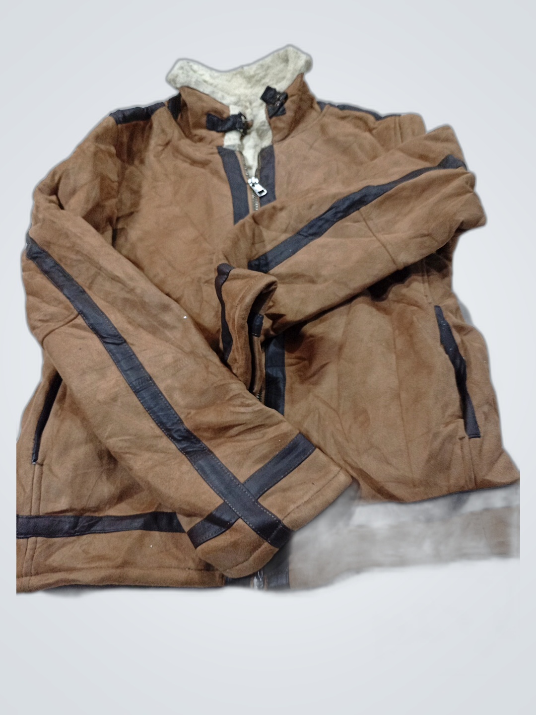 Brown Jacket with Black Stripes