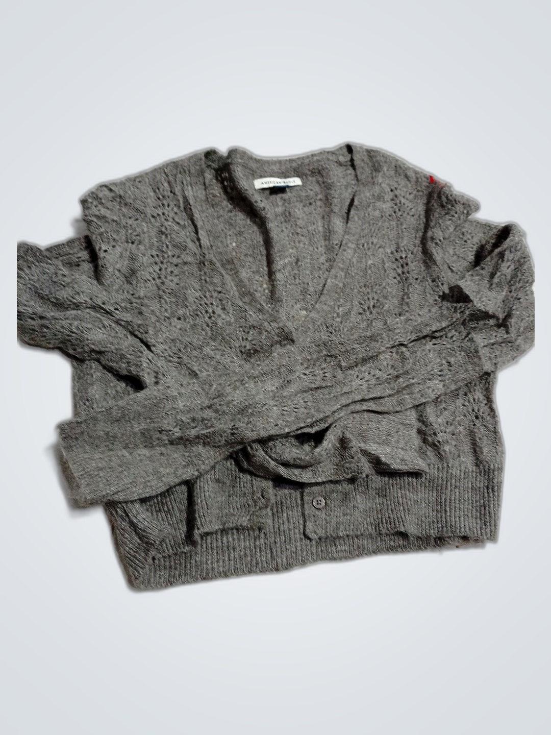 American Eagle Gray Knit Sweater