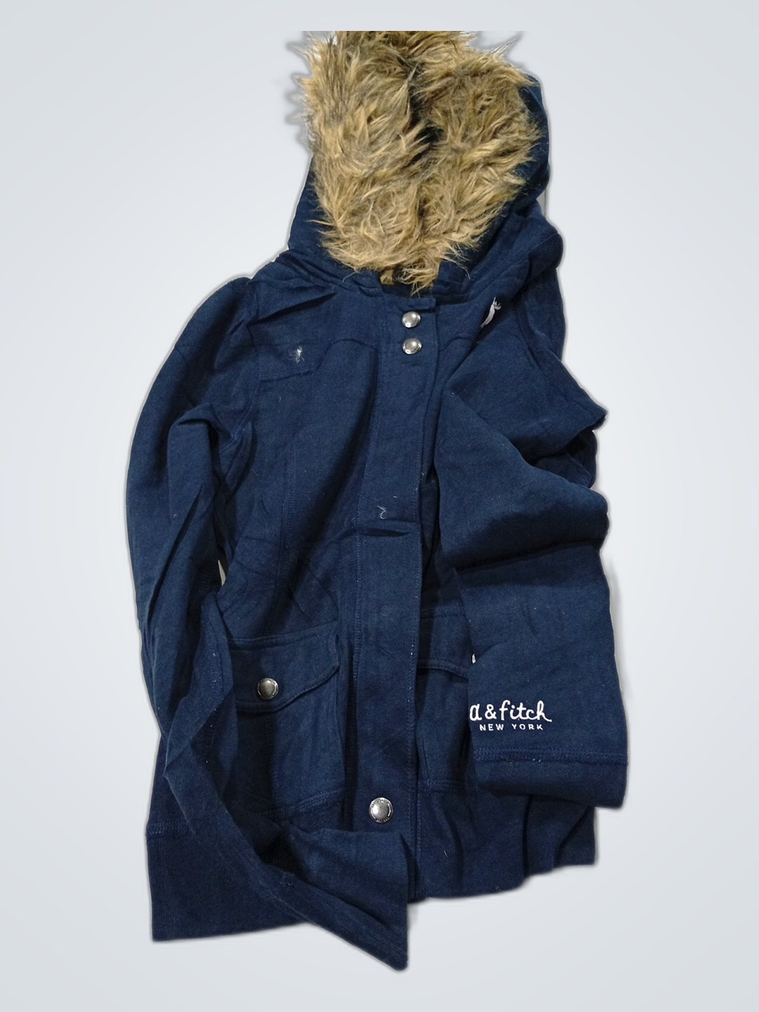 Jaqueta de Inverno Azul Marinho com Capuz Forrado ..