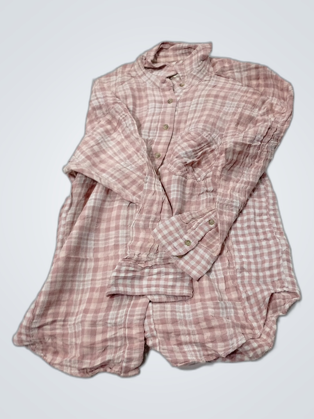 Camisa Xadrez Rosa Oversized Fit American Eagle