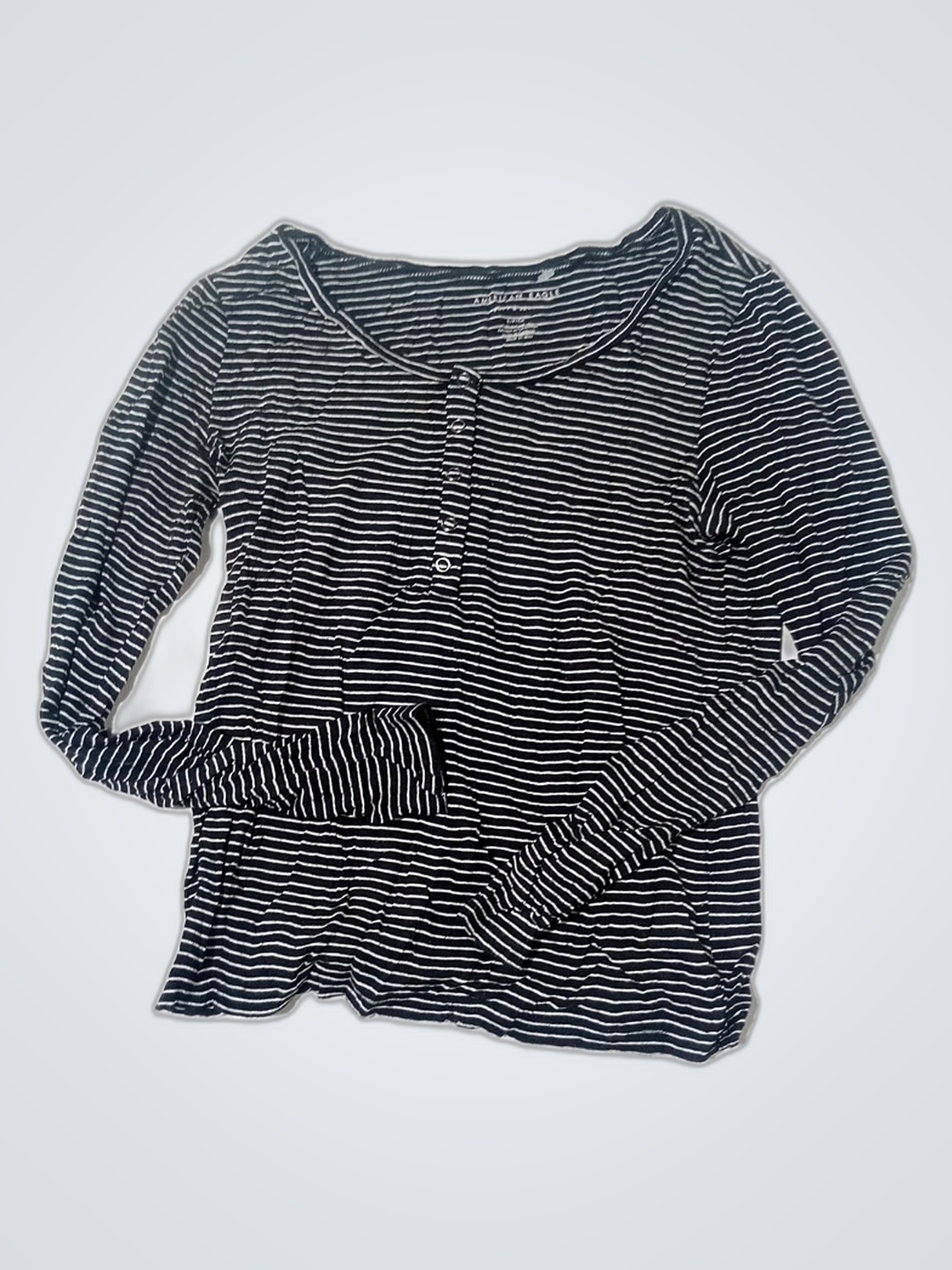 American Eagle Striped Long-Sleeve Shirt