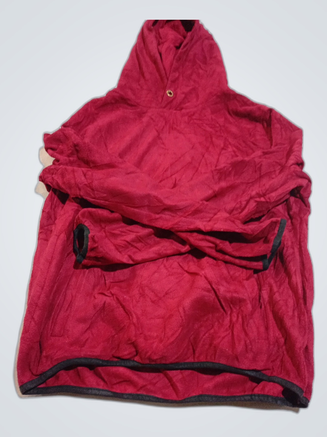 Jaqueta com Capuz Forrada de Lã Vermelha AFROPUSAL