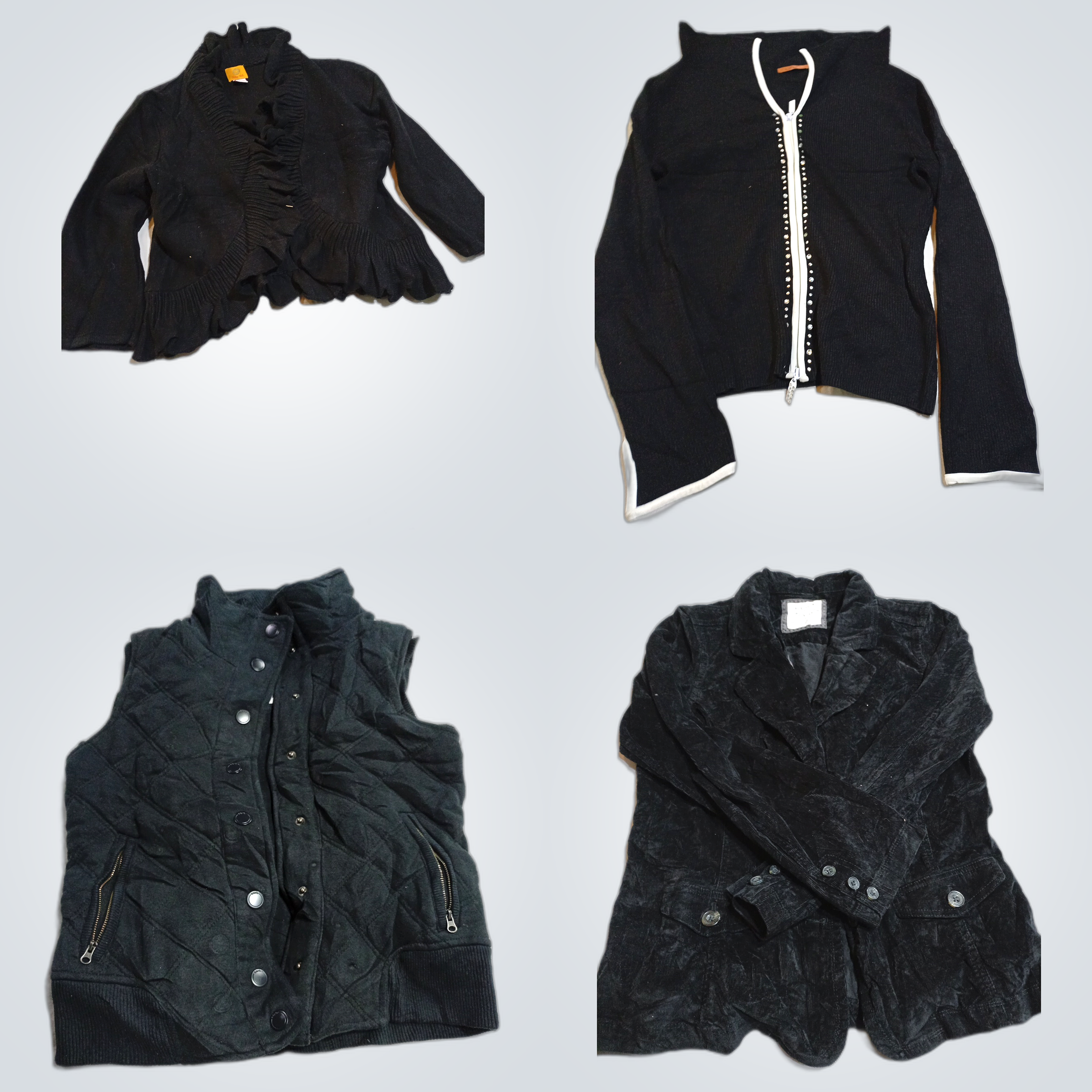 Conjunto de suéter y chaqueta ligeramente usados -..