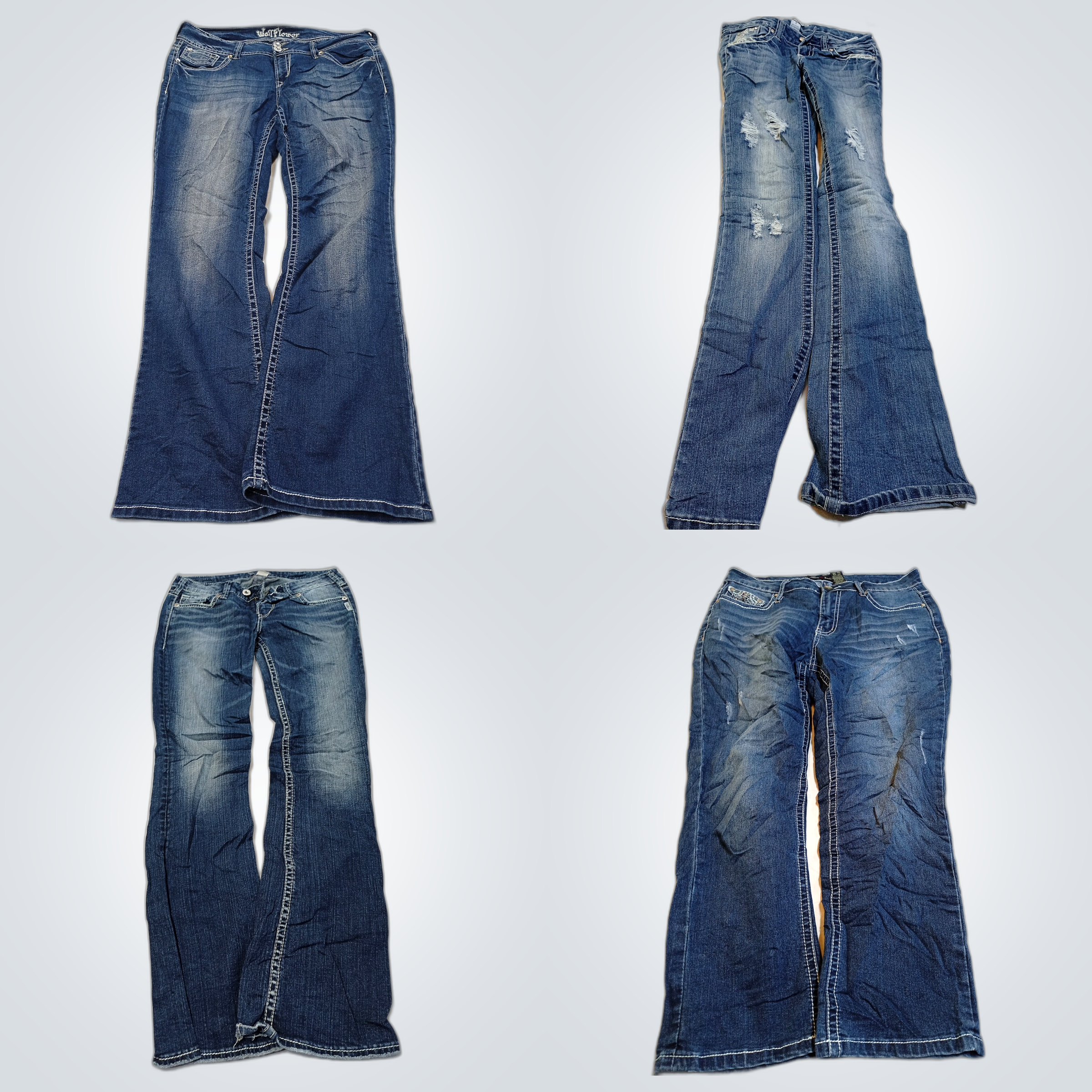 優しく使用されたブーツカット＆フレアジーンズバンドル - Wallflower, ZCO, Silv..