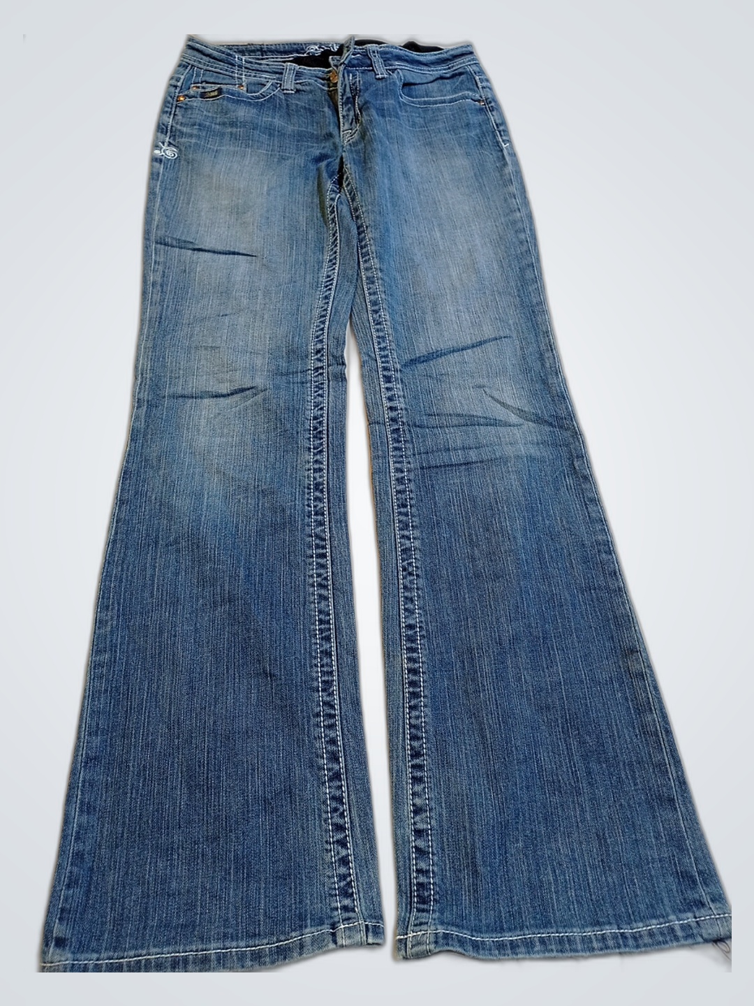 Blue Denim Jeans with Embellishments