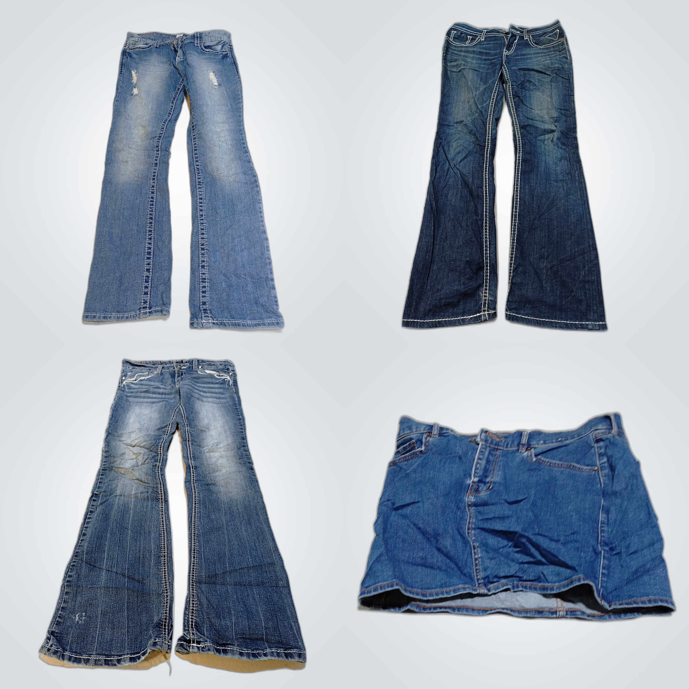 Paquete de mezclilla ligeramente usada: 7 For All ..