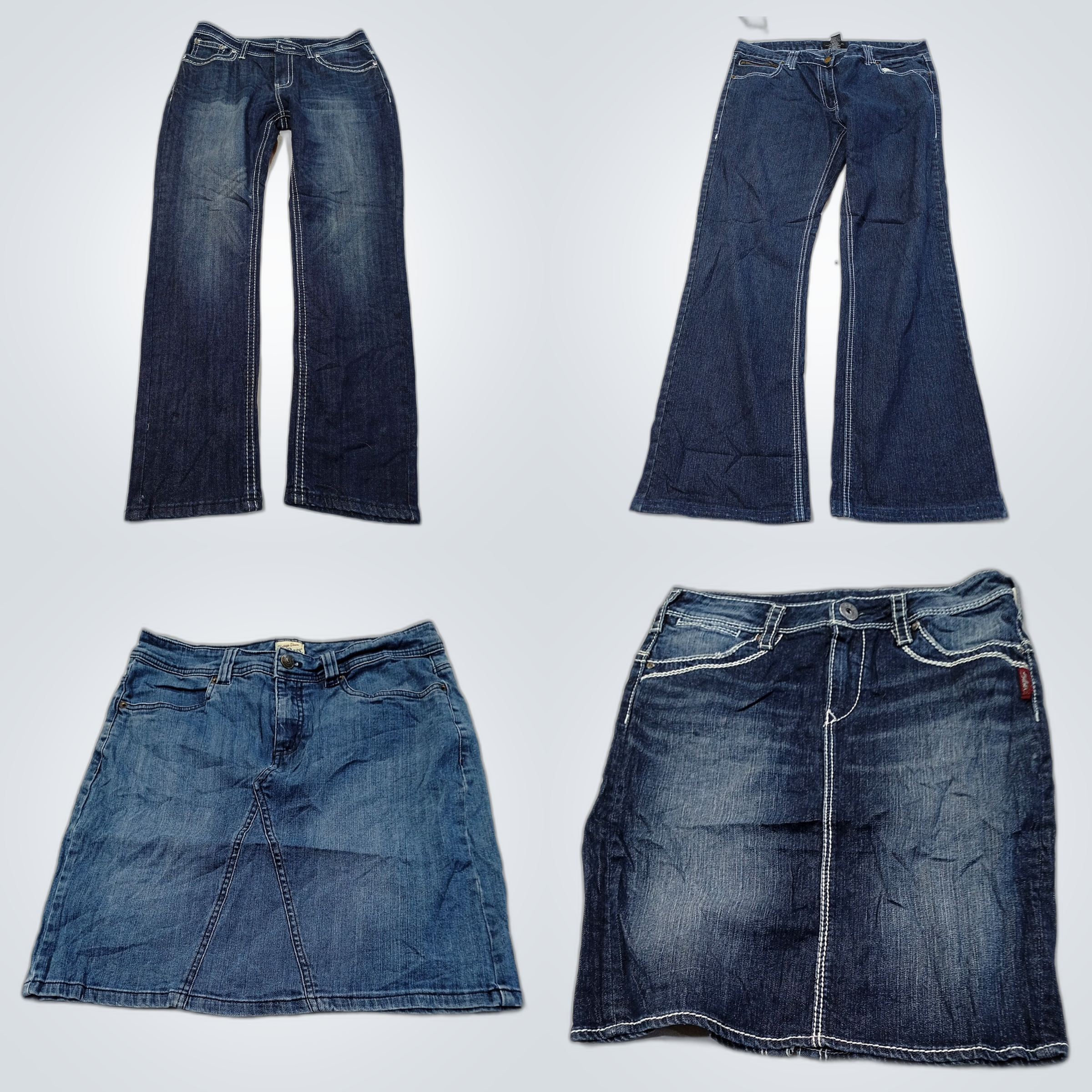 やわらかく使われたデニムバンドル：Reebok, 7 For All Mankind, LOFT &..