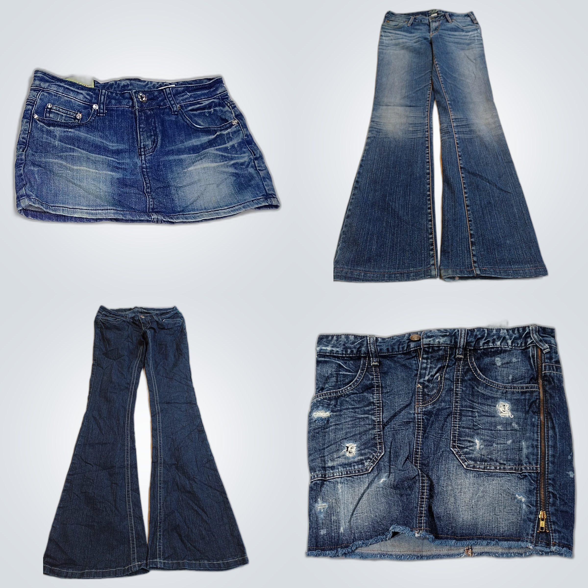 Denim Skirt & Flare Jeans Bundle: Levi's, GUESS, M..
