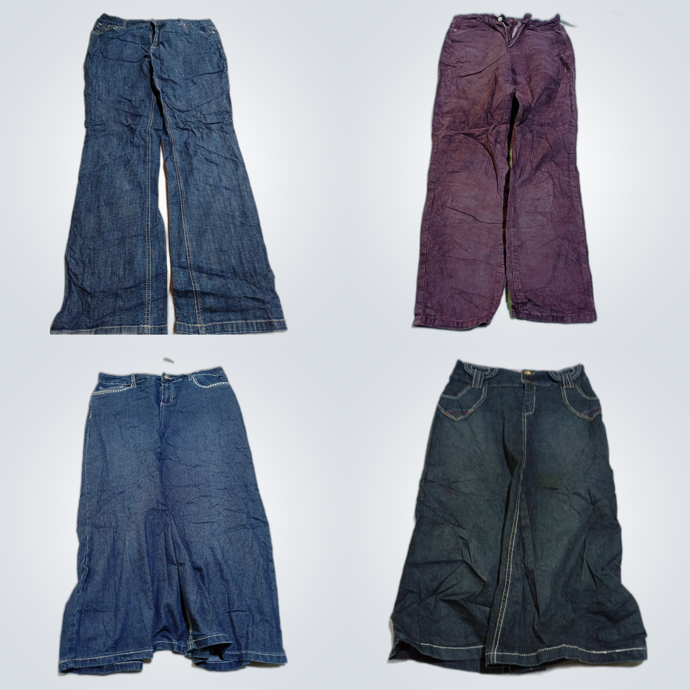 優しく使ったデニムバンドル：Sスタイル、アメリカンイーグル、スカート5枚とブーツカットジーンズ