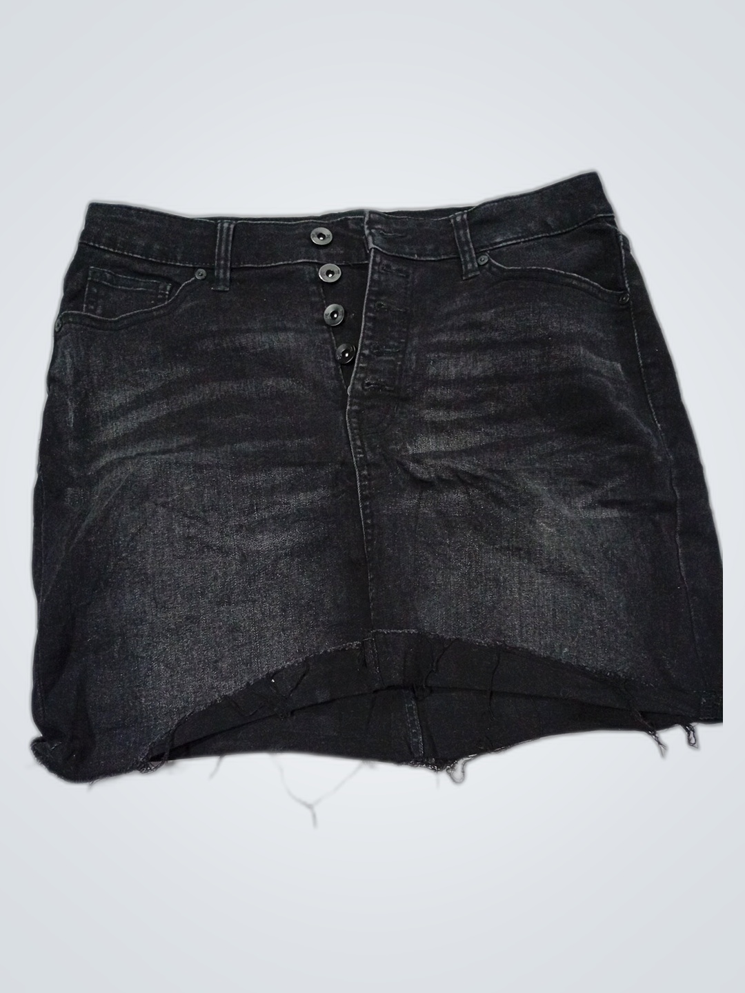 Saia Mini de Denim Preta Kendall + Kylie