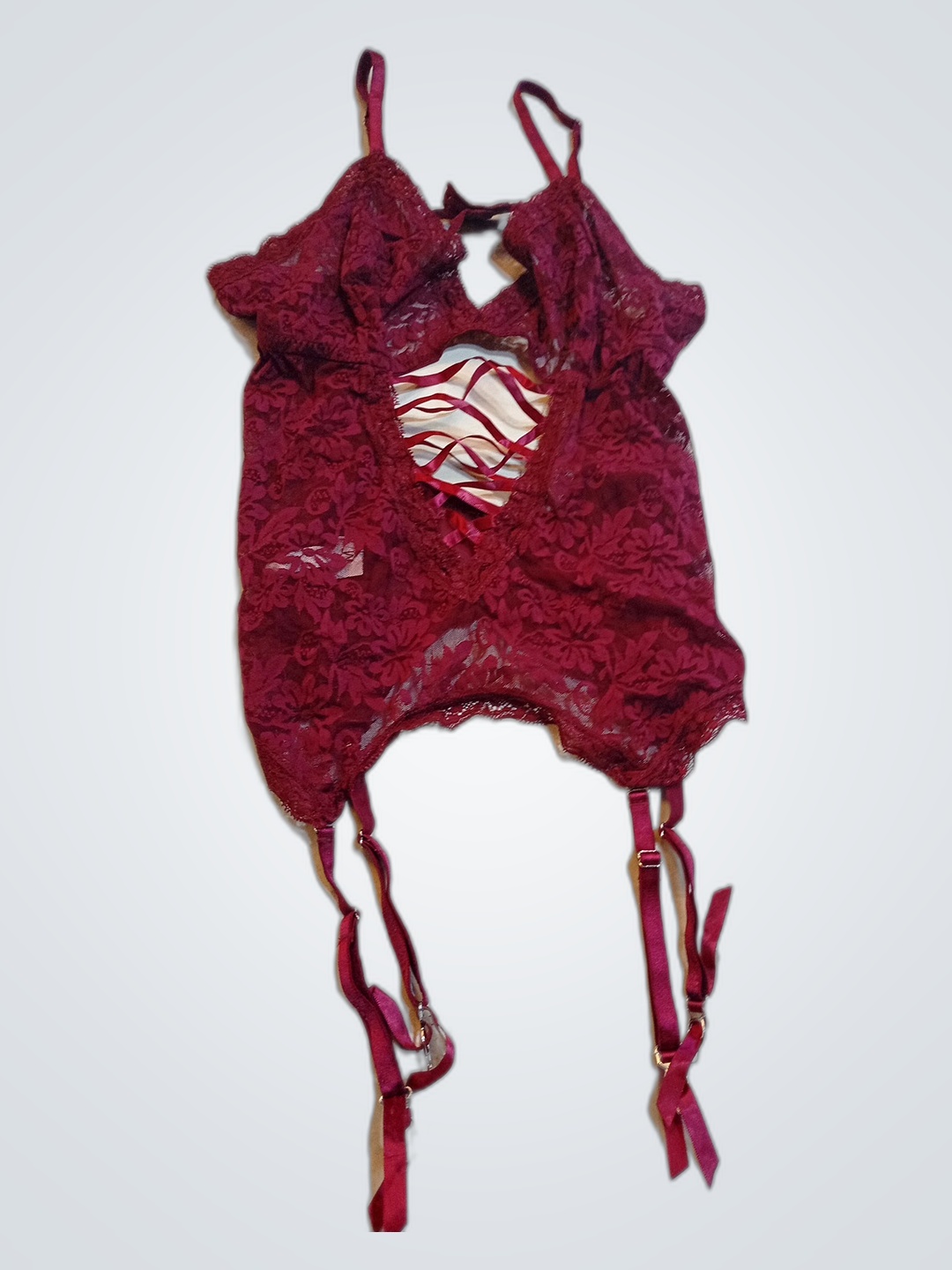 Anyou Red Lace Bodysuit