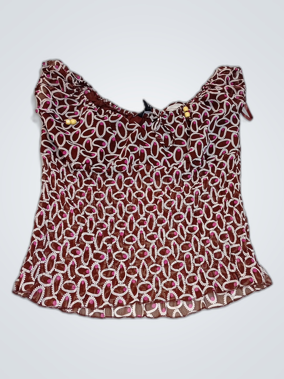 Blouse with White and Pink Pattern