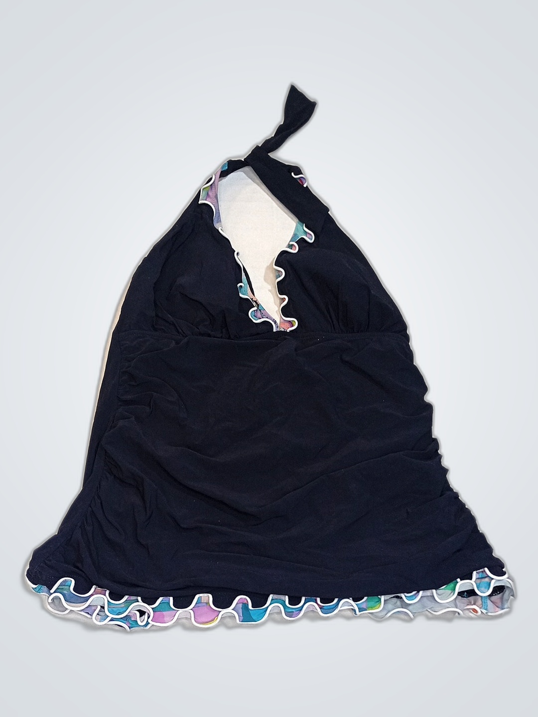 Black Halter Neck Swim Top