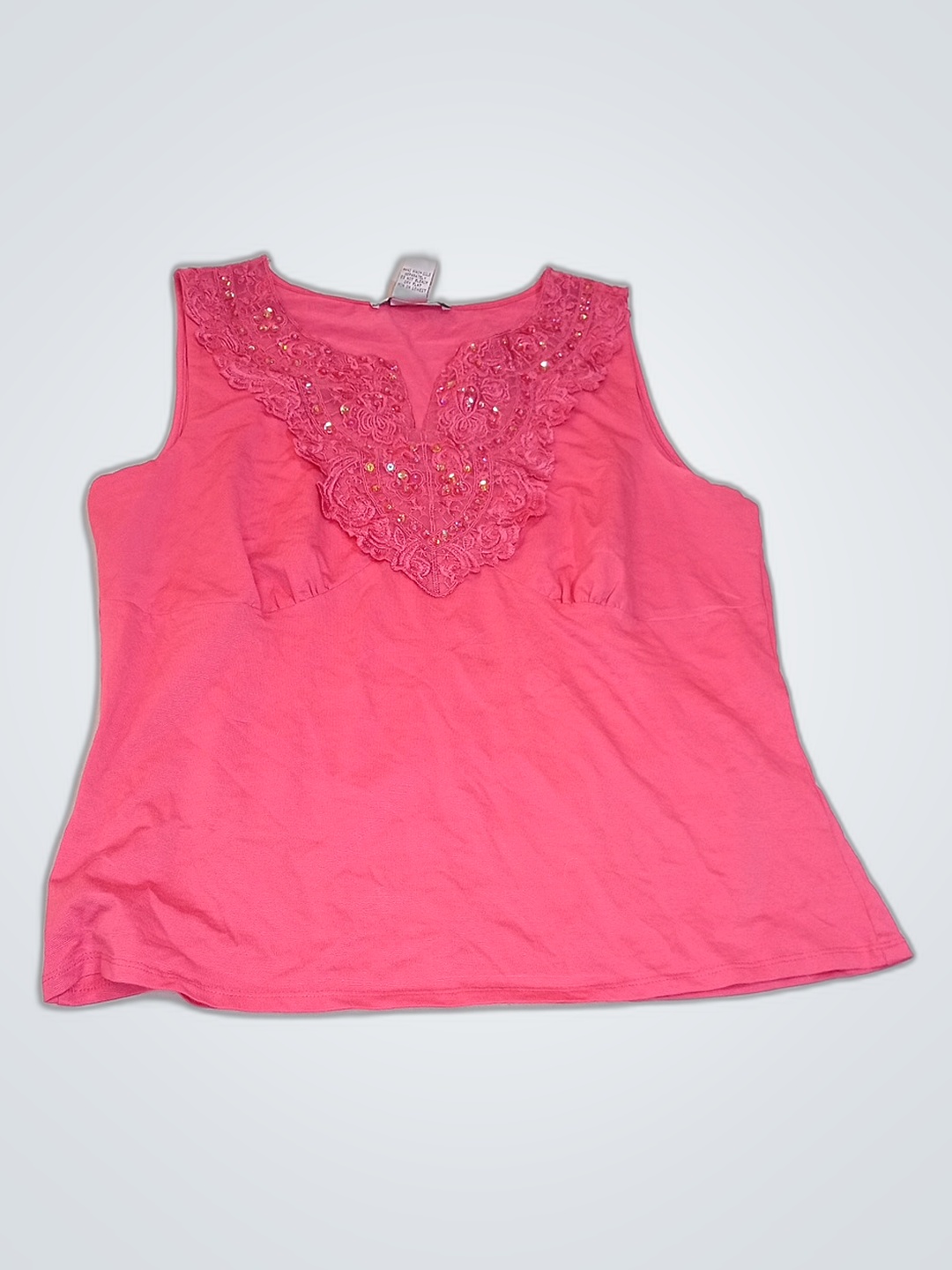 Pink Embellished Sleeveless Top