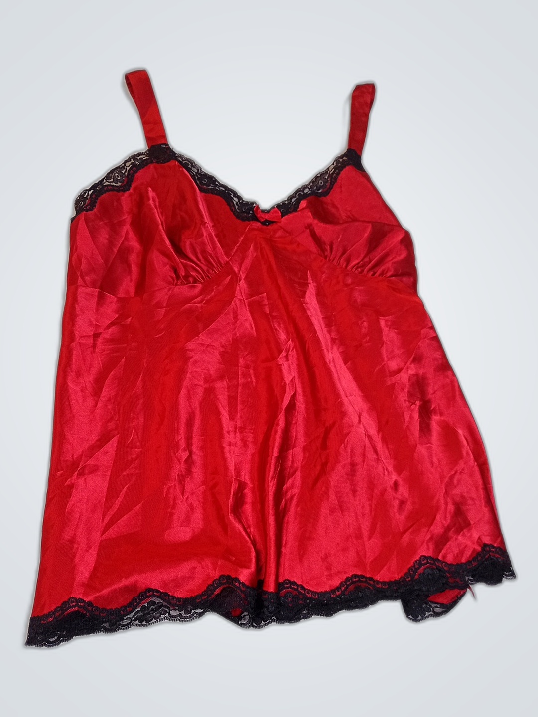 Red Lace-Trimmed Chemise