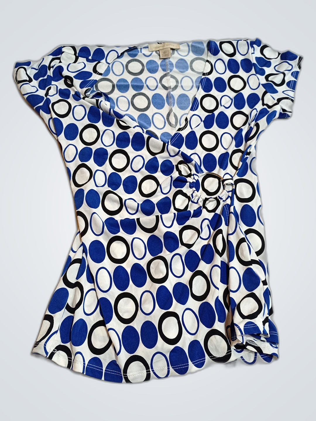 Jonathan Martin Blue Polka Dot Blouse