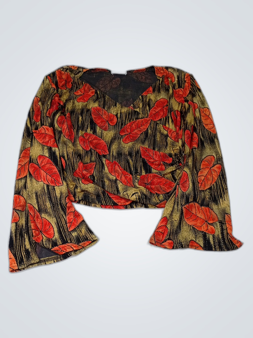 Metaphor Blouse with Leaf Pattern