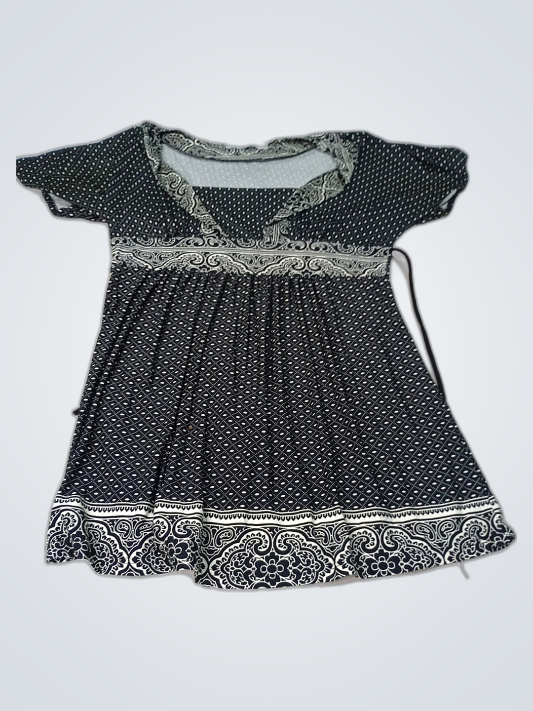 Vestido Paisley Preto e Branco