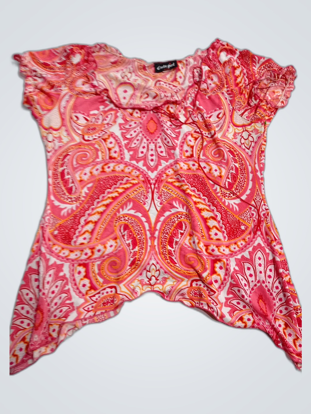 Cute Girl Pink Paisley Top