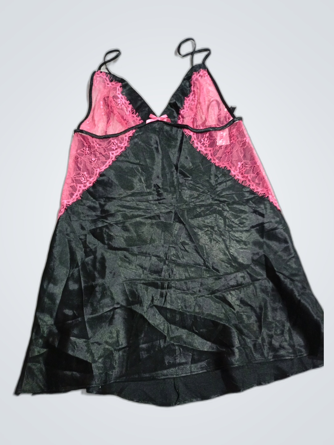 Black and Pink Lace Chemise