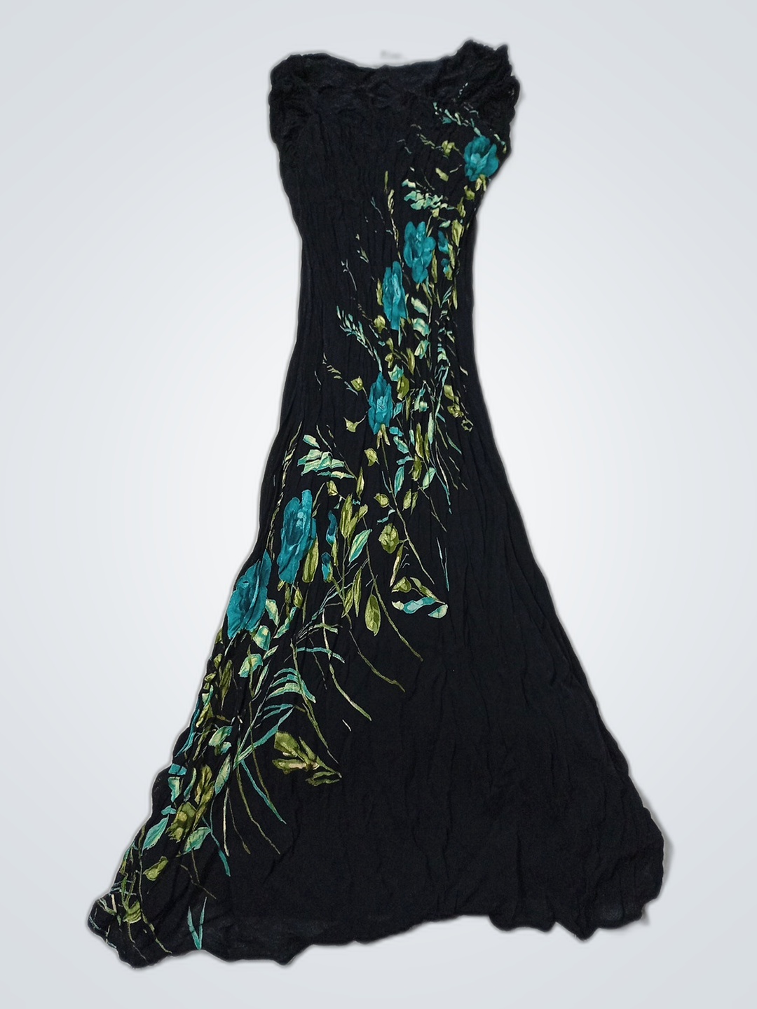 Schwarzes Blumenkleid Maxi