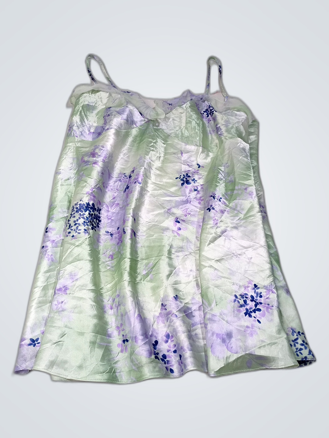 Women's Extra Large Green Floral Nightgown