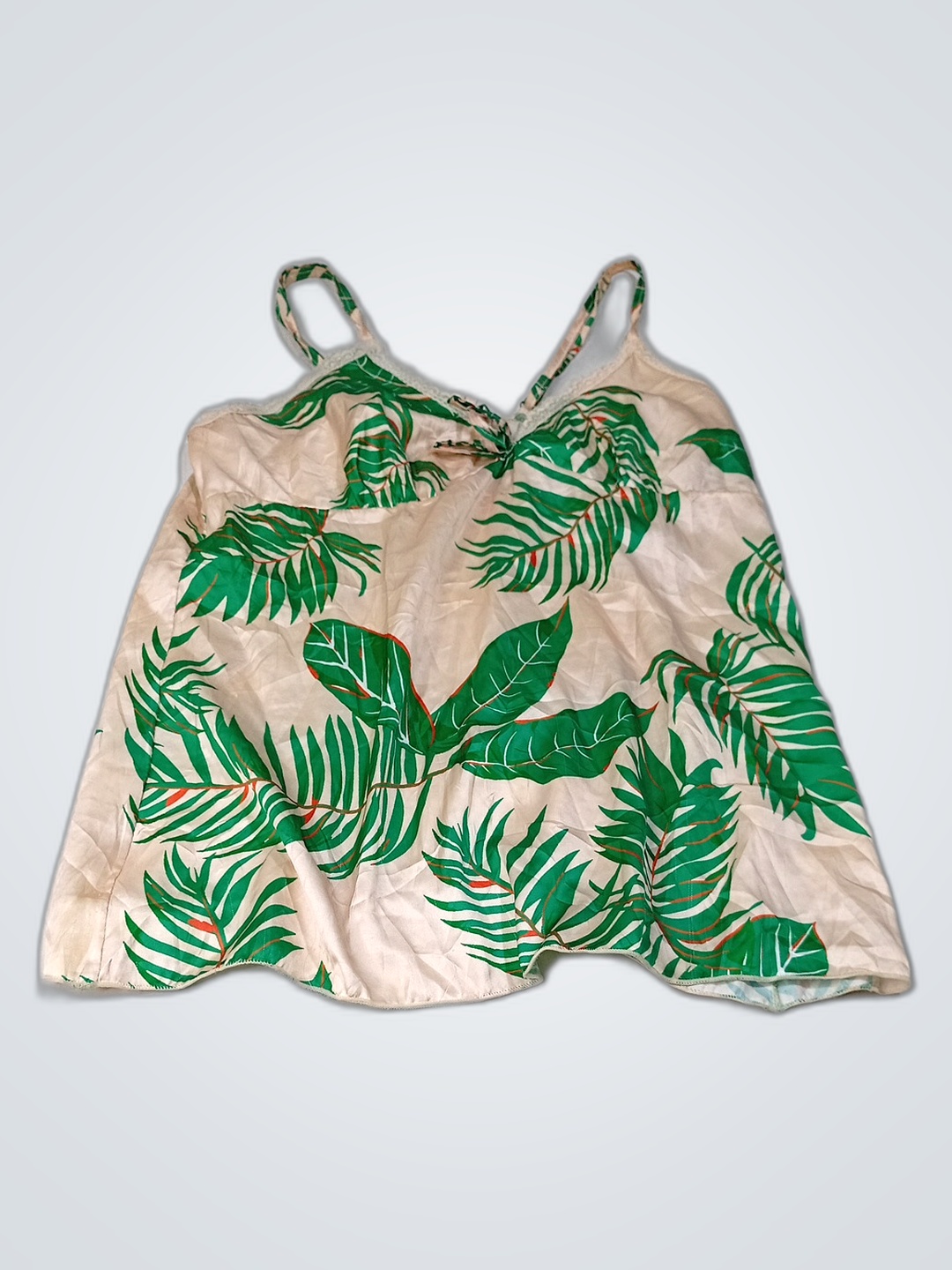 Tropical Leaf Pattern Tank Top